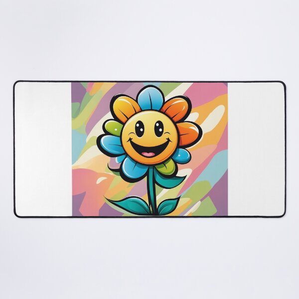 Item preview, Vector Cartoon Flower with a Smile on a Colorful Background designed and sold by hjian8219.