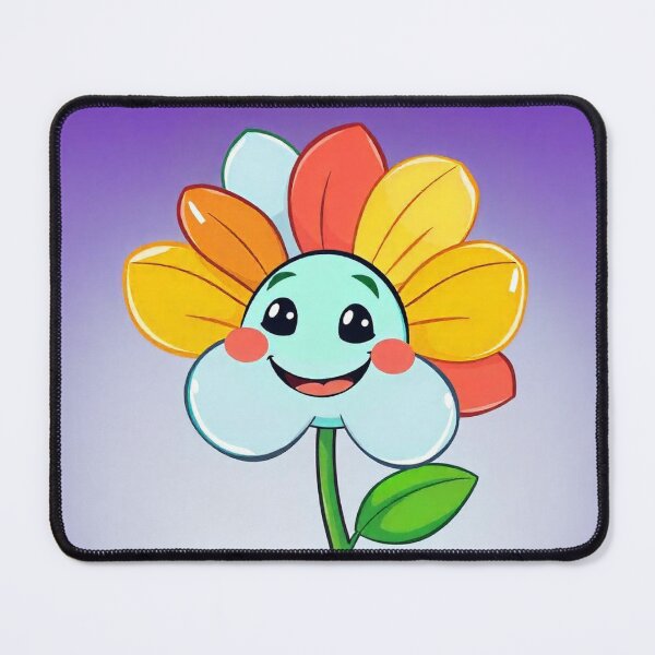 Item preview, Vector Cartoon Flower with a Smile on a Colorful Background designed and sold by hjian8219.