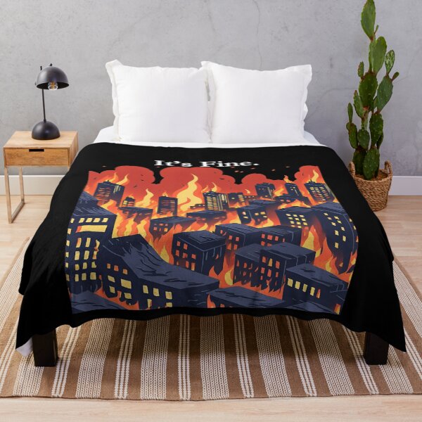 Item preview, It's Fine . City on Fire Classic Black Tee designed and sold by GeekySexyCool.