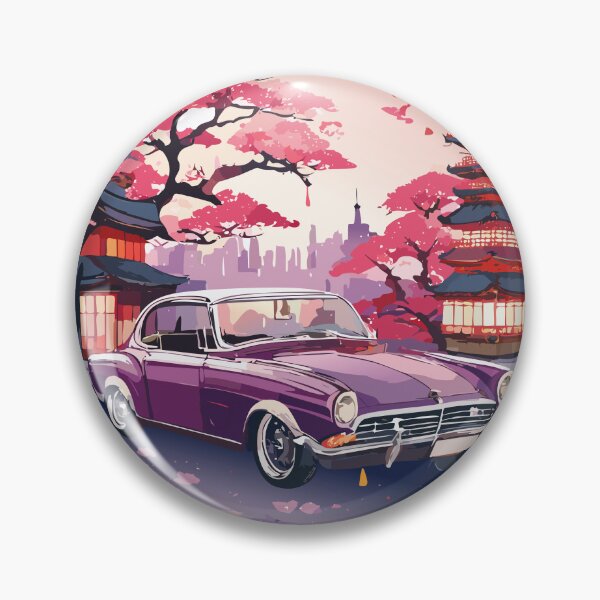Item preview, purple vintage car watching a colorful sunset designed and sold by banditsons.