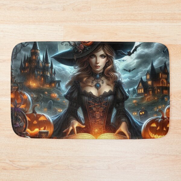 Item preview, beautiful witch with a magic book Halloween Pumpkin designed and sold by Expressions-Sel.