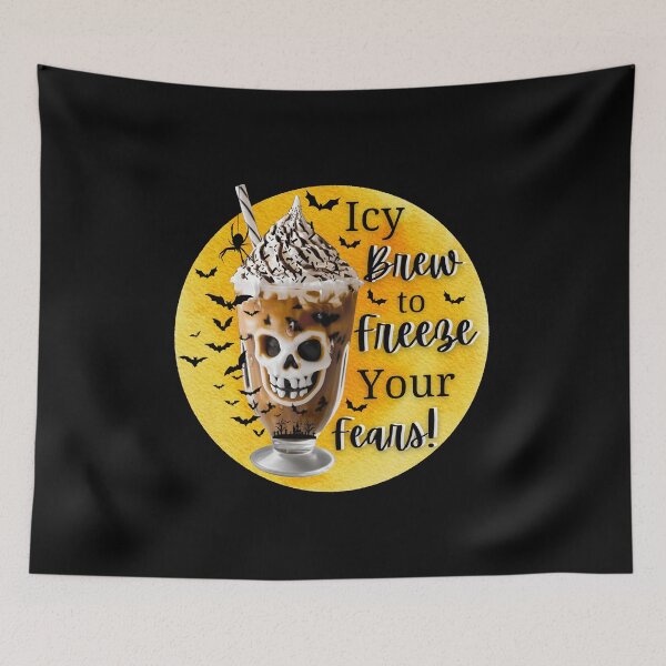 Item preview, Icy Brew to Freeze Your Fears – Spooky Halloween Iced Coffee Skull Design designed and sold by TOA Timeless Original Apparel.