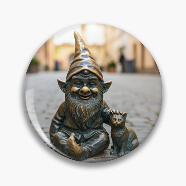 Item preview, Thinking of Wroclaw - Gnome With Cat designed and sold by Purrfecta.