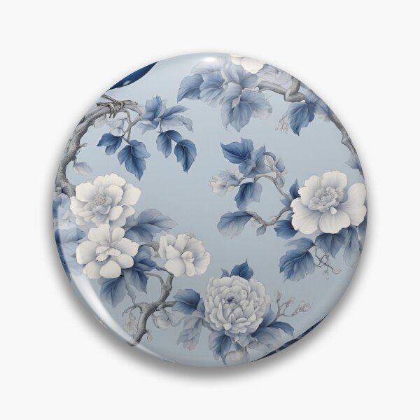 Item preview, Blue Floral Chinoiserie Pattern V3 designed and sold by ThePinkProject.