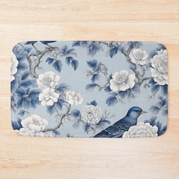 Item preview, Blue Floral Chinoiserie Pattern V3 designed and sold by ThePinkProject.