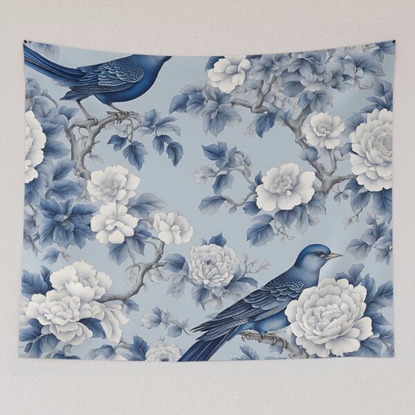 Item preview, Blue Floral Chinoiserie Pattern V3 designed and sold by ThePinkProject.