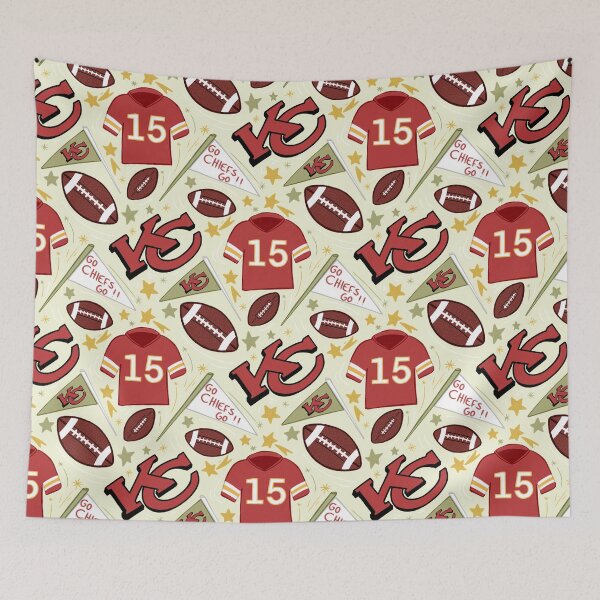 Item preview, Patrick Mahomes chiefs pattern (light gold)  designed and sold by SnugbugStudios.