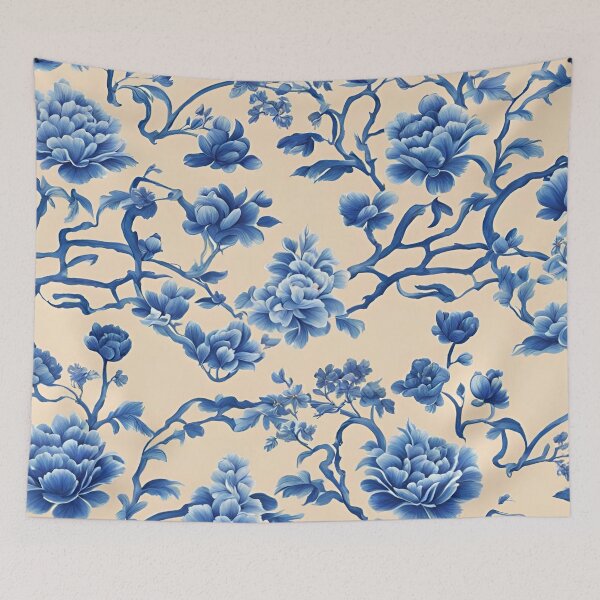 Item preview, Vintage Blue Chinoiserie Pattern designed and sold by ThePinkProject.