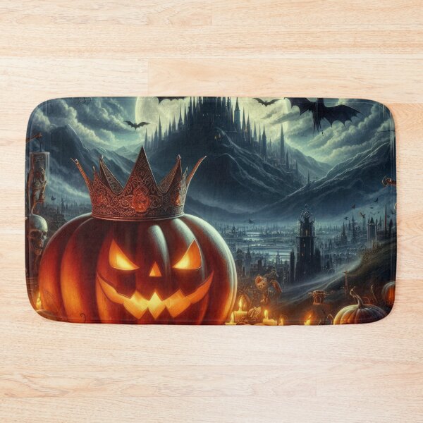Item preview, pumpkin lantern with crown and gloomy landscape Halloween Pumpkin designed and sold by Expressions-Sel.