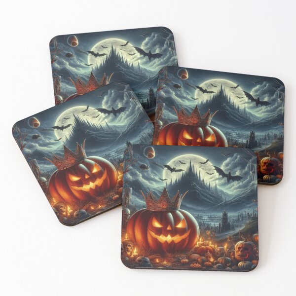 Item preview, pumpkin lantern with crown and gloomy landscape Halloween Pumpkin designed and sold by Expressions-Sel.