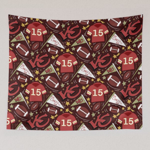 Item preview, Patrick Mahomes chiefs pattern (dark red)  designed and sold by SnugbugStudios.
