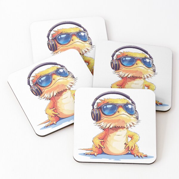 Item preview, Cool Bearded Dragon Wearing Headphones and Sunglasses designed and sold by ChaosReigns91.