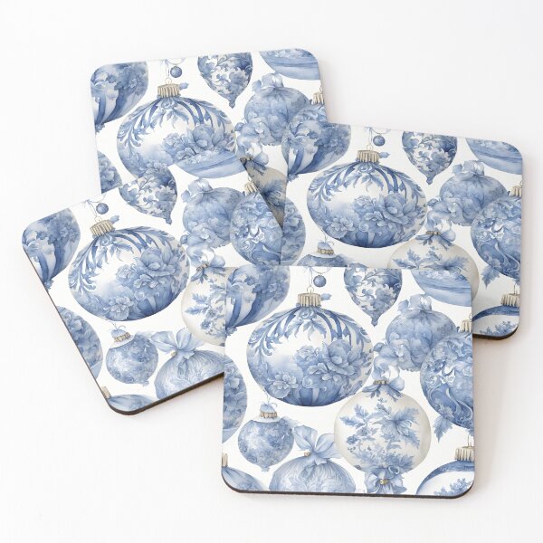 Item preview, French Toile de Jouy Blue and White Christmas V2 designed and sold by ThePinkProject.