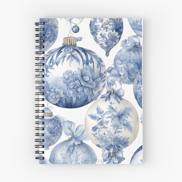 Aperçu de l'œuvre Toile de Jouy Bleu et Blanc Noël V2 créée et vendue par ThePinkProject.