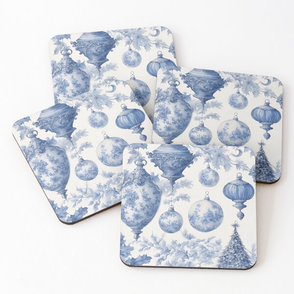 Item preview, Copy of French Toile de Jouy Blue and White Christmas V3 designed and sold by ThePinkProject.