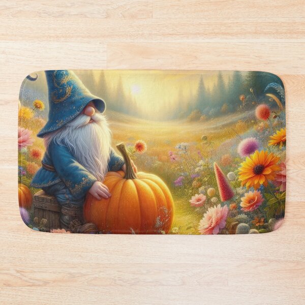 Item preview, dwarf in blue pumpkin clothes with magic landscape Halloween Pumpkin designed and sold by Expressions-Sel.