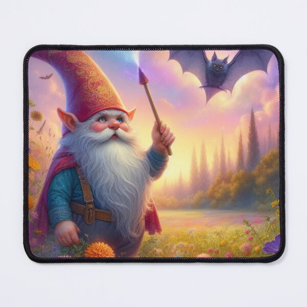 Item preview, dwarf with flowers and bat with magic magic landscape Halloween Pumpkin designed and sold by Expressions-Sel.