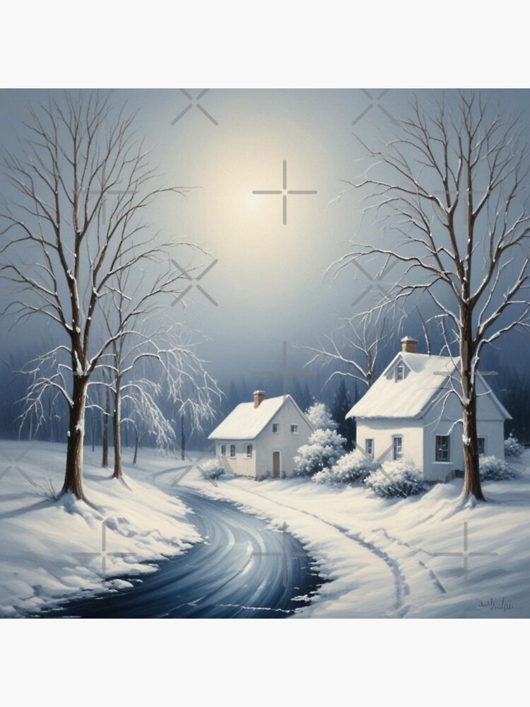Thumbnail 3 of 3, Sticker, Blue and White Christmas designed and sold by vonna79.