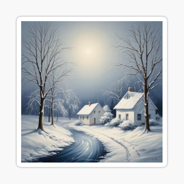 Blue and White Christmas Sticker