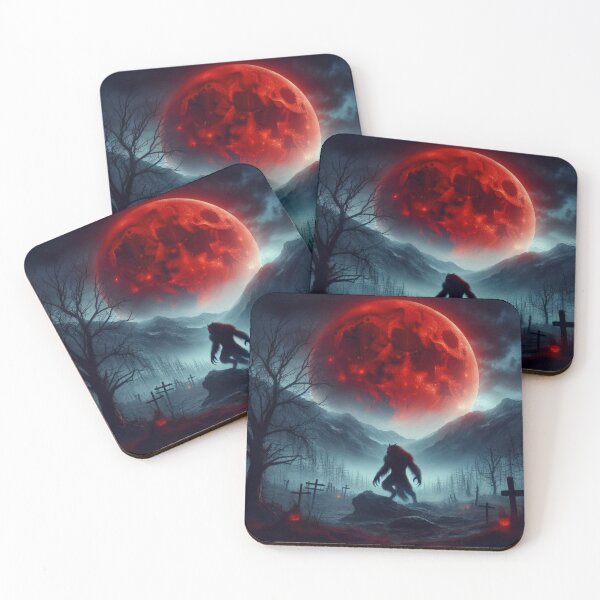 Item preview, Werewolf with red moon with dark landscape Halloween Pumpkin designed and sold by Expressions-Sel.