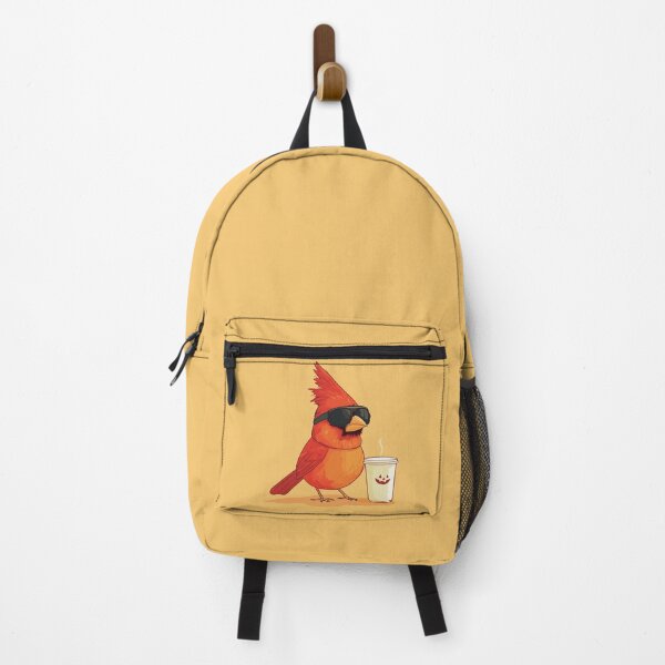 Item preview, Cool cardinal bird enjoying a pumpkin spice latte designed and sold by etherElric.