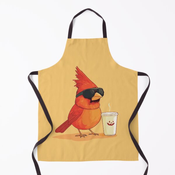 Item preview, Cool cardinal bird enjoying a pumpkin spice latte designed and sold by etherElric.