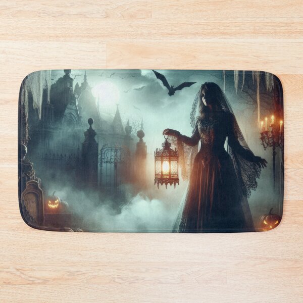 Item preview, ghostly woman with a lantern and gloomy landscape Halloween Pumpkin designed and sold by Expressions-Sel.