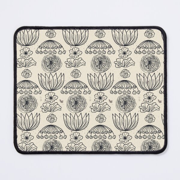 Item preview, Scandinavian Hand Drawn Boho Floral Pattern - Black and White designed and sold by Valerie Englehart.