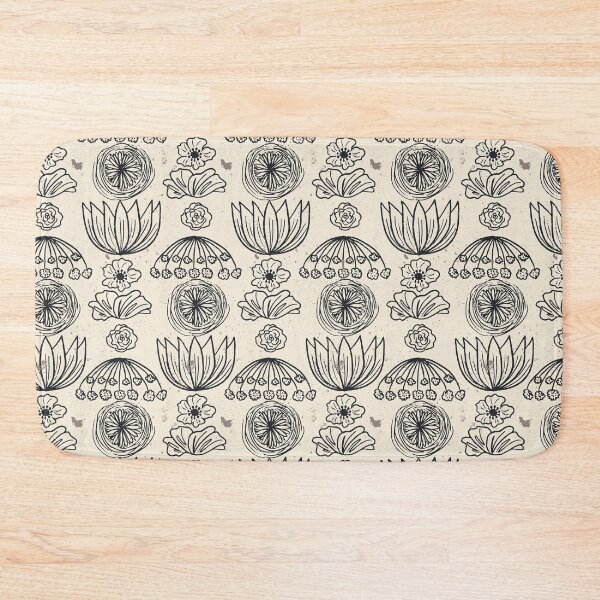 Item preview, Scandinavian Hand Drawn Boho Floral Pattern - Black and White designed and sold by Valerie Englehart.