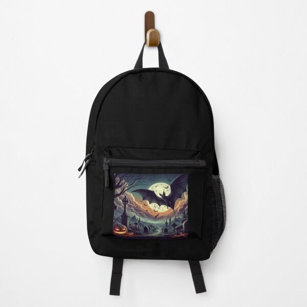 Item preview, black bat over graveyards with full moon Halloween Pumpkin designed and sold by Expressions-Sel.