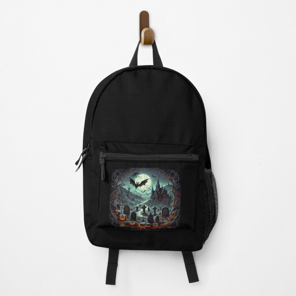 Item preview, bats over cemeteries and glowing pumpkins Halloween Pumpkin designed and sold by Expressions-Sel.