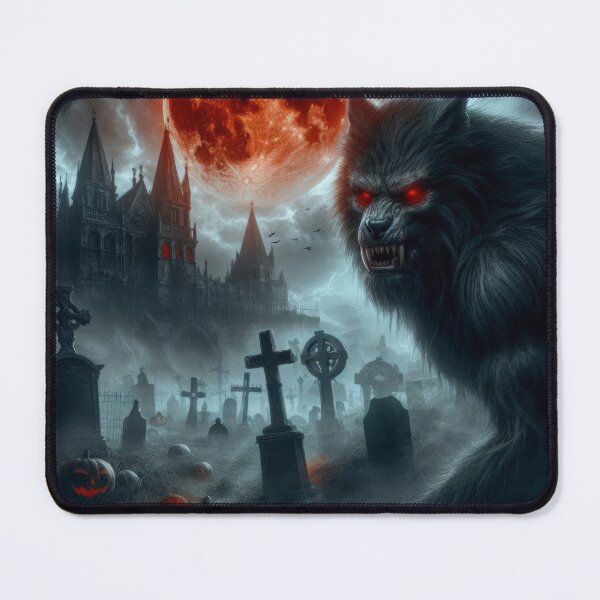 Item preview, werewolf with red eyes and red moon Halloween Pumpkin designed and sold by Expressions-Sel.