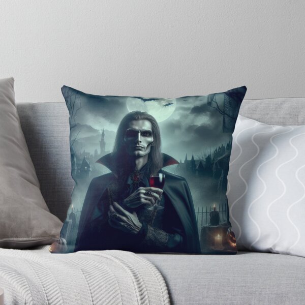 Item preview, Lord Vampire with a glass of red wine and a gloomy landscape Halloween Pumpkin designed and sold by Expressions-Sel.