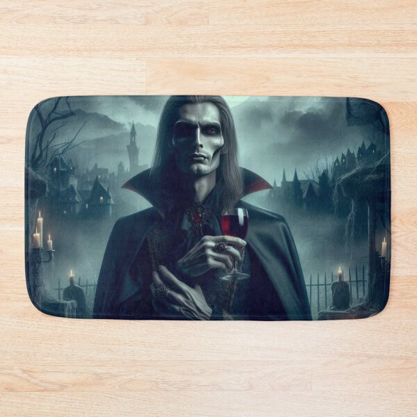 Item preview, Lord Vampire with a glass of red wine and a gloomy landscape Halloween Pumpkin designed and sold by Expressions-Sel.