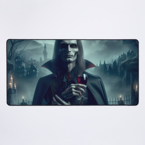 Item preview, Lord Vampire with a glass of red wine and a gloomy landscape Halloween Pumpkin designed and sold by Expressions-Sel.