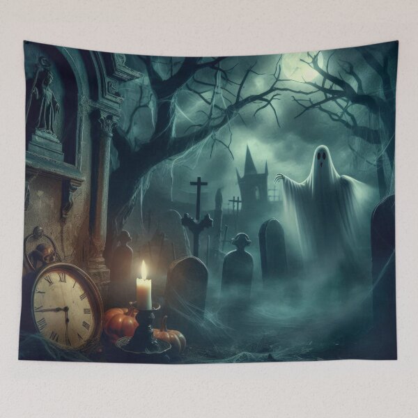 Item preview, ghost of cemeteries Halloween Pumpkin designed and sold by Expressions-Sel.