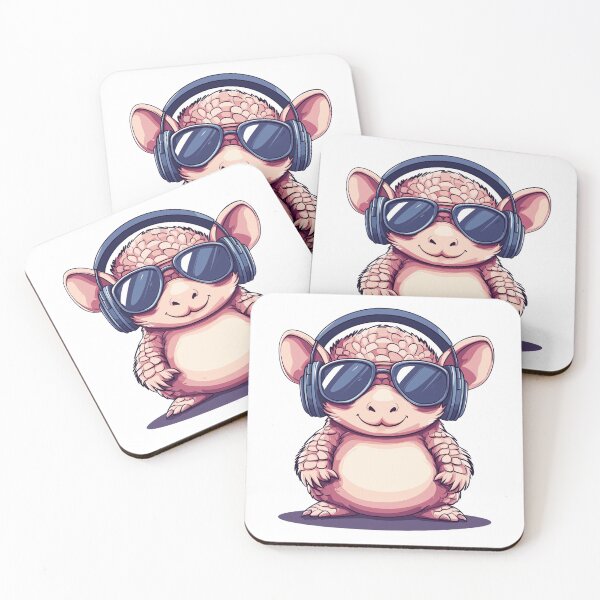 Item preview, Cool Armadillo Wearing Headphones and Sunglasses designed and sold by ChaosReigns91.
