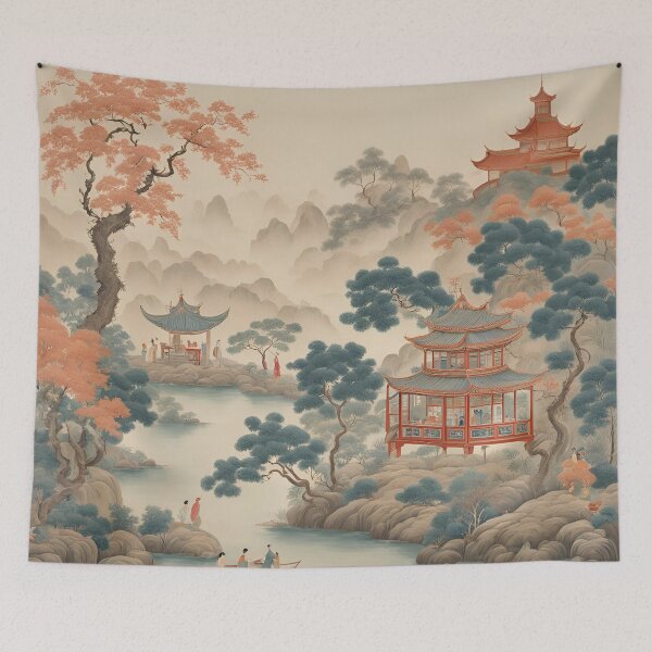 Item preview, Chinoiserie Chinese Garden V2 designed and sold by ThePinkProject.
