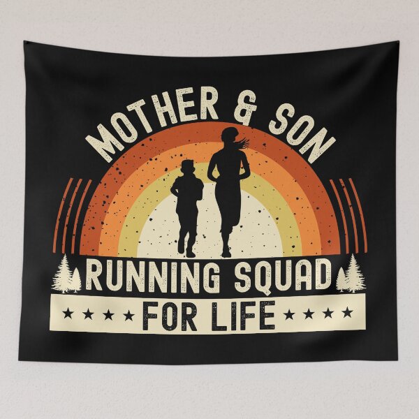Item preview, Orange Vintage Sunset Mother & Son Running Squad| Mom & Son Matching Outfit - Black designed and sold by PearlMoonGrapes.