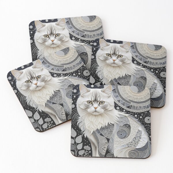 Item preview, Cat Black & White Abstract Vintage Zentangle Art designed and sold by Witty Shirts.
