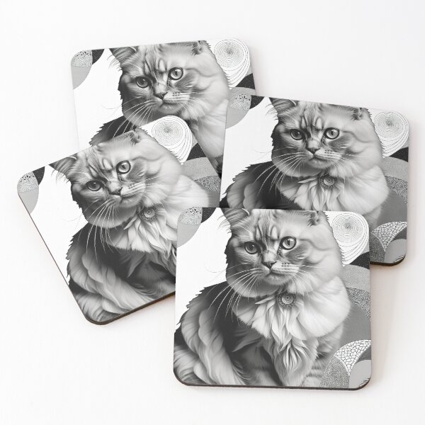 Item preview, Cat Black & White Abstract Vintage Zentangle Art designed and sold by Witty Shirts.