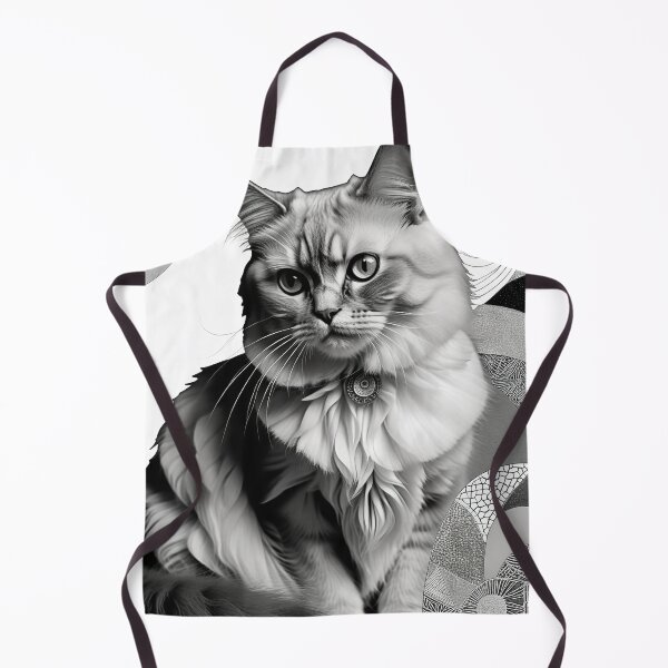 Item preview, Cat Black & White Abstract Vintage Zentangle Art designed and sold by Witty Shirts.