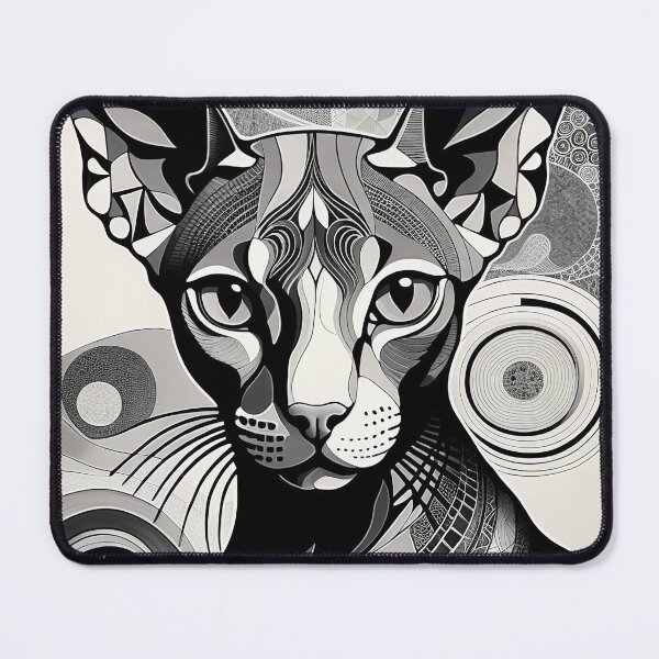 Item preview, Cat Black & White Abstract Vintage Zentangle Art designed and sold by Witty Shirts.