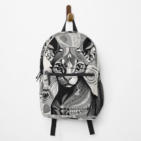 Item preview, Cat Black & White Abstract Vintage Zentangle Art designed and sold by Witty Shirts.
