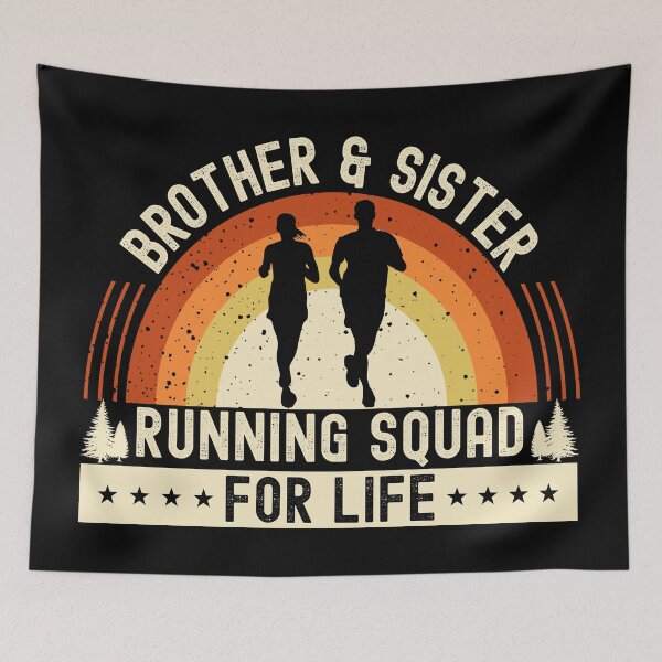 Item preview, Orange Vintage Sunset Brother & Sister Running Squad| His & Hers Matching Outfit - Black designed and sold by PearlMoonGrapes.
