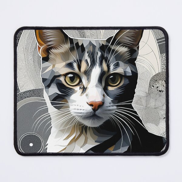 Item preview, Cat Black & White Abstract Vintage Zentangle Art designed and sold by Witty Shirts.