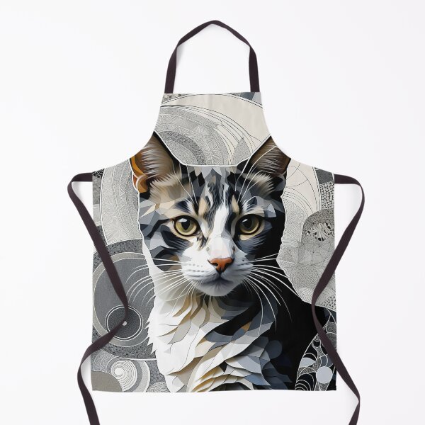 Item preview, Cat Black & White Abstract Vintage Zentangle Art designed and sold by Witty Shirts.
