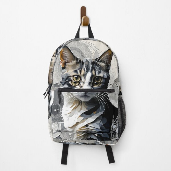 Item preview, Cat Black & White Abstract Vintage Zentangle Art designed and sold by Witty Shirts.