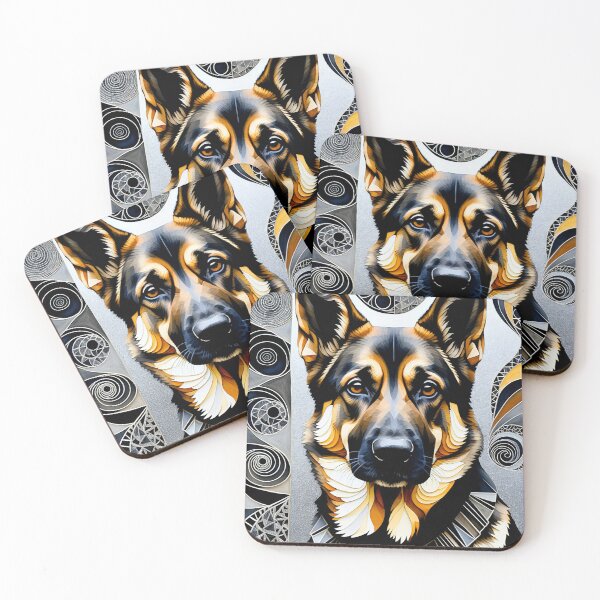 Item preview, German Shepherd Abstract Vintage Zentangle Art designed and sold by Witty Shirts.