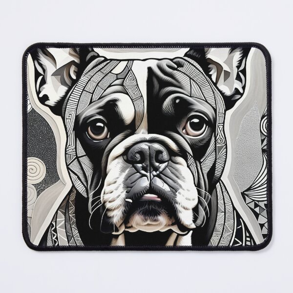 Item preview, Bull Dog Black & White Abstract Vintage Zentangle Art designed and sold by Witty Shirts.